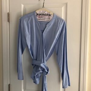 J. Crew Oxford Wrap Top